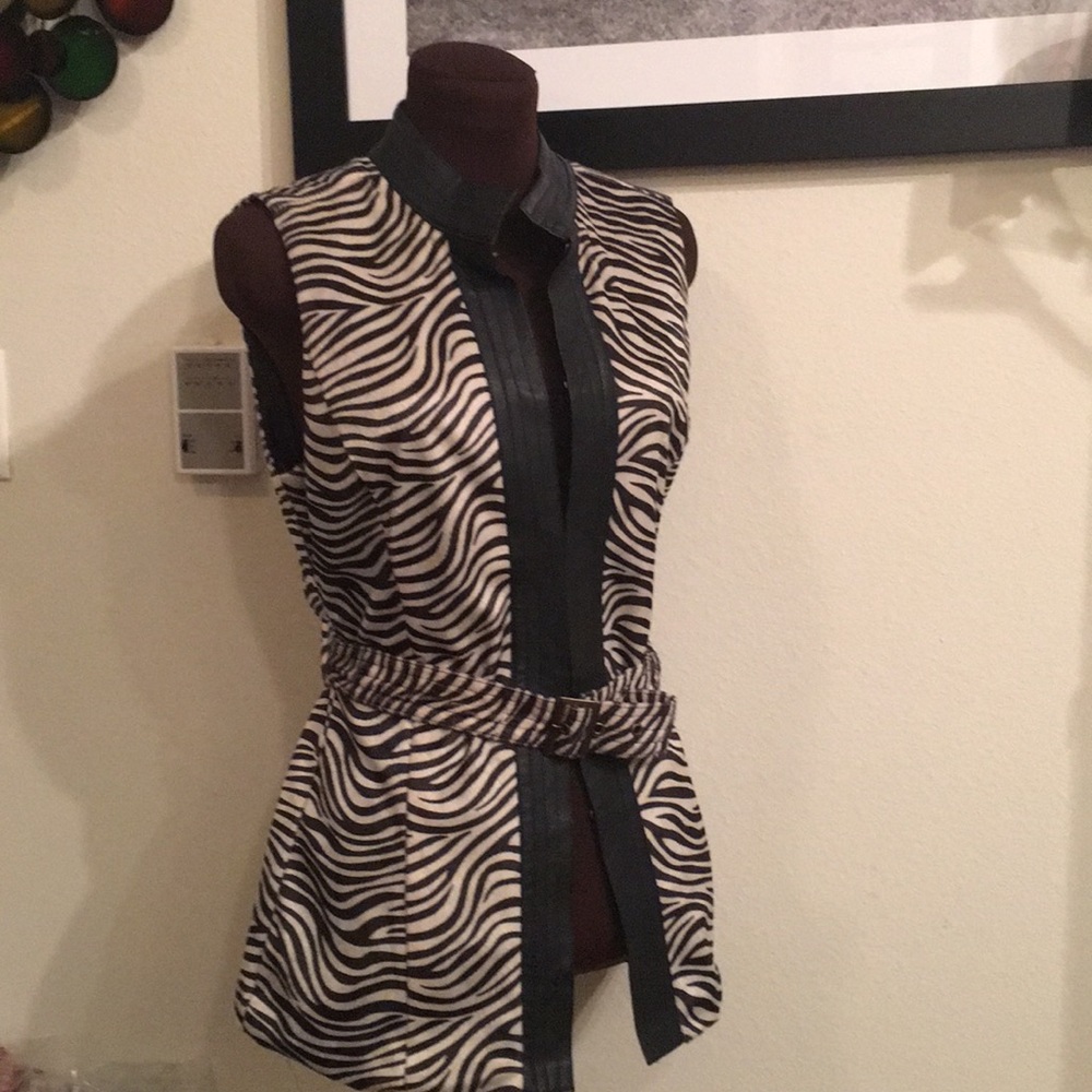 AMX Zebra Vest Black & Tan w/Belt